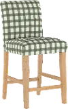 63-7SLNATBFLSQRSG Jennifer Green Plaid Slipcover Upholstered Counter Height Stool - Skyline Furniture