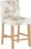 63-7SLNATLCFLHRV Cream Floral Slipcover Upholstered Counter Height Stool - Jennifer