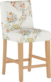 63-7SLNATLCFLHRV Cream Floral Slipcover Upholstered Counter Height Stool - Jennifer