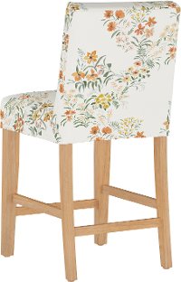 63-7SLNATLCFLHRV Cream Floral Slipcover Upholstered Counter Height Stool - Jennifer-4