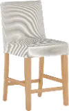 63-7SLNATOXFSTTPE Jennifer Taupe Stripe Slipcover Upholstered Counter Height Stool - Skyline Furniture