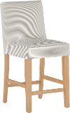 63-7SLNATOXFSTTPE Taupe Stripe Slipcover Upholstered Counter Height Stool - Jennifer