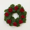 Clearance 22 Inch Red Faux Geranium Wreath Arrangement