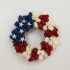 20 Inch White, Red and Blue Faux Tulip Wreath Arrangement