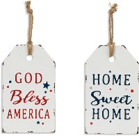 Assorted Metal Embossed Americana Hanging Sign