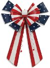 22 Inch Americana Wall Hanging Metal Bow