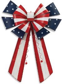 22 Inch Americana Wall Hanging Metal Bow