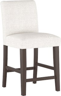 63-7ZMWHT White Upholstered Counter Height Stool - Zuma