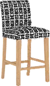 63-8NATOSLBLBLK Black Upholstered Bar Stool - Jennifer - Skyline Furniture