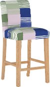 63-8NATSDSTLVN Multi Colored Upholstered 31 Inch Bar Stool - Jennifer
