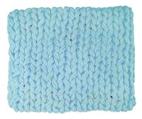 Mist Blue Delray Hand Knitted Throw Blanket-2