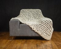 Natural Colored Hand-Knitted Delray Throw Blanket-2