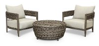 Gray Round 3 Piece Patio Set - Marana