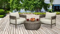 Gray Round 3 Piece Patio Set - Marana-3