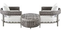 Gray Round 3 Piece Patio Set - Marana-5