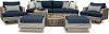 Portofino Wicker 6 Piece Patio Sofa Group with Sunbrella Fabric - Gray