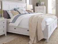 Cottage White King Storage Bed - Heron Cove