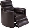 Brown Leather-Match Power Glider Swivel Recliner - Radius