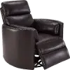 Mads Brown Leather-Match Power Glider Swivel Recliner