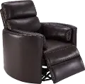 McCartney Brown Leather-Match Power Glider Swivel Recliner