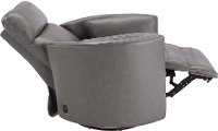 Heron Gray Leather-Match Power Glider Swivel Recliner - Mads-3