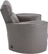 Heron Gray Leather-Match Power Glider Swivel Recliner - Mads-4