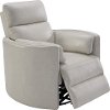 Ivory Leather-Match Power Glider Swivel Recliner - Radius