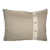 Clearance Cream and Taupe Herringbone King Size Pillow Shams (Set of 2)
