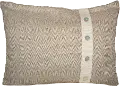 Cream and Taupe Herringbone King Size Pillow Shams (Set of 2)