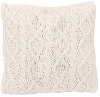 18 Inch Cream Cable Knit Throw Pillow