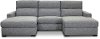 Clearance Gray and Navy 3-Piece Power Reclining Sectional Sofa - Angler