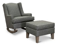 Plaid Gray 2 Piece Rocking Chair with Ottoman - Willow