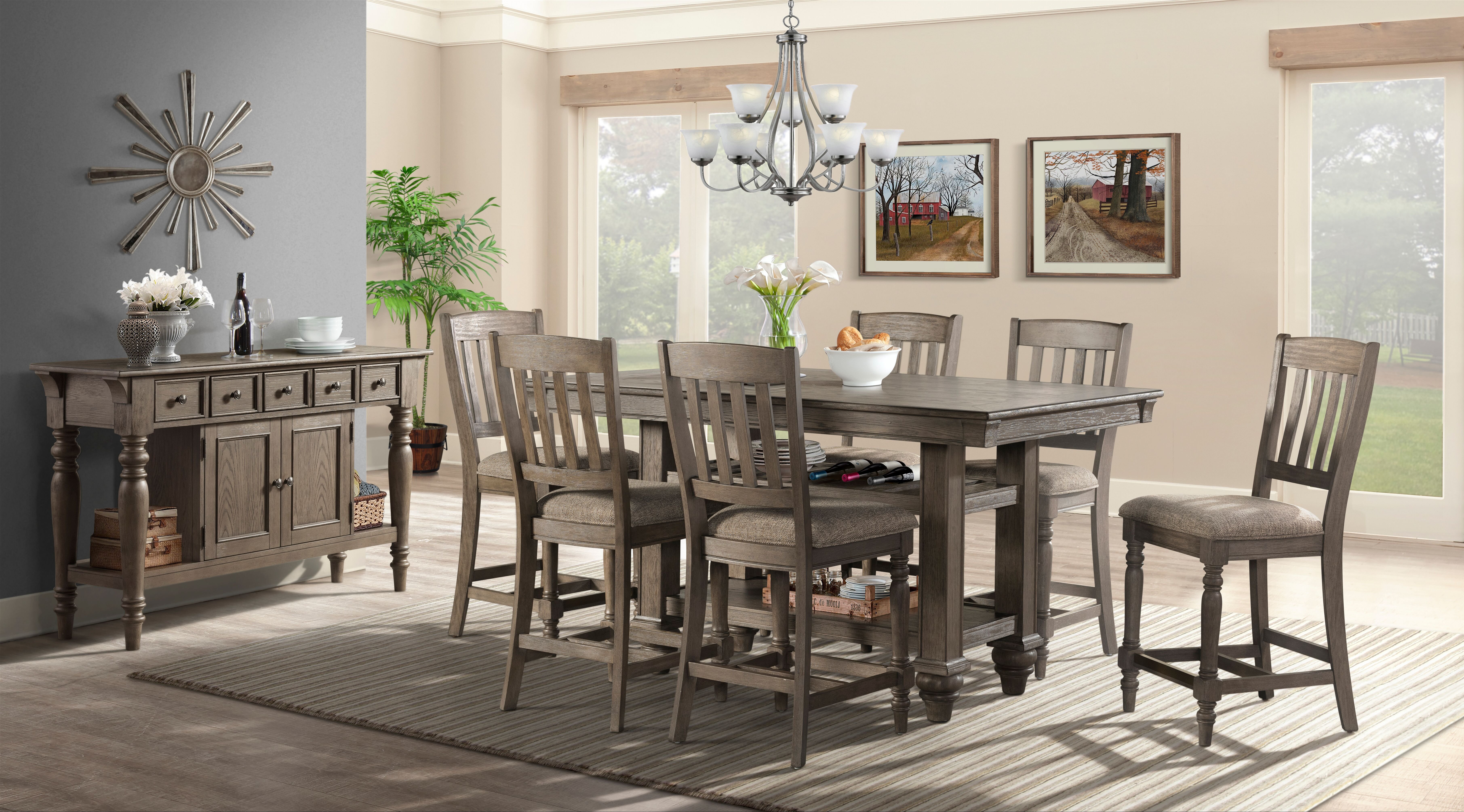 Light Brown 5 Piece Counter Height Dining Room Set - Balboa-2