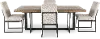 Eden Modern Beige and Black Metal 5 Piece Dining Room Set