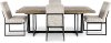 Modern Beige and Black Metal 5 Piece Dining Room Set - Eden