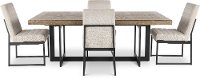 Modern Beige and Black Metal 5 Piece Dining Room Set - Eden