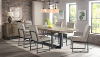 Modern Beige and Black Metal 5 Piece Dining Room Set - Eden-2