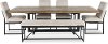 Modern Beige and Black Metal 6 Piece Dining Room Set - Eden