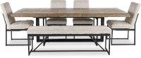 Modern Beige and Black Metal 6 Piece Dining Room Set - Eden