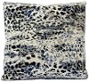 Black, Blue, Cream and Gray Midnight Moon Throw Pillow