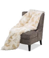 Arctic White and Tan Throw Blanket