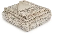 Natural Snow Leopard Throw Blanket