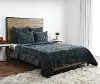 Green Velvet Queen 3 Piece Bedding Collection - Bari