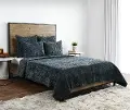 Green Velvet Queen 3 Piece Bedding Collection - Bari