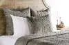 Bari Silver Toned Brown Velvet Queen 3 Piece Bedding Collection