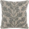 Natural and Green Embroidered Albur Bay Throw Pillow