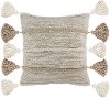Natural and Ivory Elan Throw Pillow with Tassels