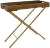 Wooden Table with Removable Tray and Gold Legs