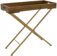 Wooden Table with Removable Tray and Gold Legs