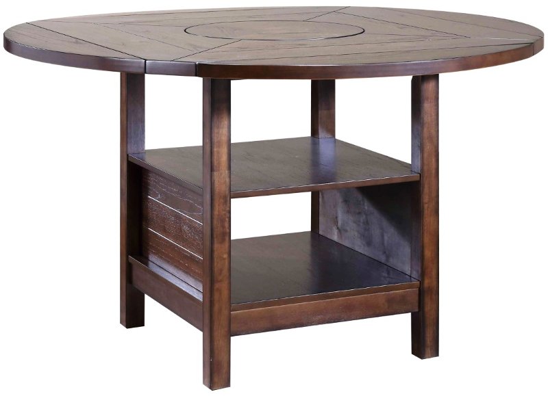 Dark Brown Round Counter Height Dining Room Table Madison Rc Willey Furniture Store